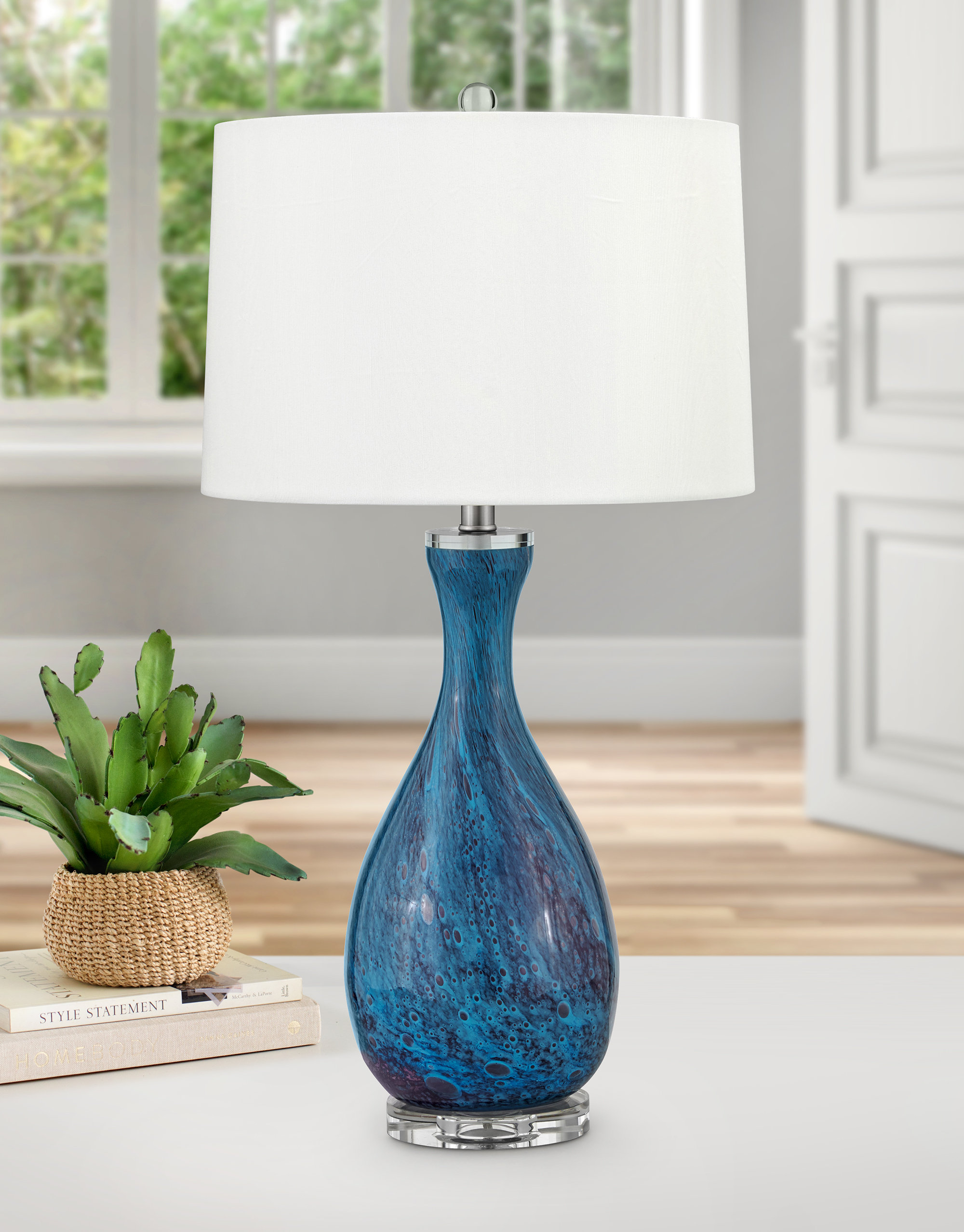 Medallion Lighting Balsamo 30" Light Blue and Dark Blue Table Lamp with ...